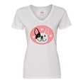 thumbnail image 1 of Inktastic French Bulldog Dog Women's V-Neck T-Shirt, 1 of 5