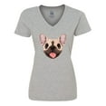 thumbnail image 1 of Inktastic French Bulldog Dog Women's V-Neck T-Shirt, 1 of 5
