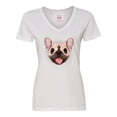 thumbnail image 1 of Inktastic French Bulldog Dog Women's V-Neck T-Shirt, 1 of 5