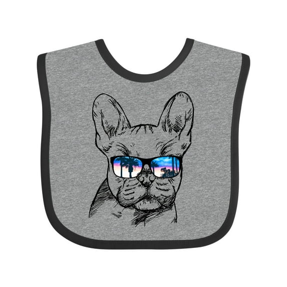 Inktastic French Bulldog Portrait with Sunglasses Boys or Girls Baby Bib