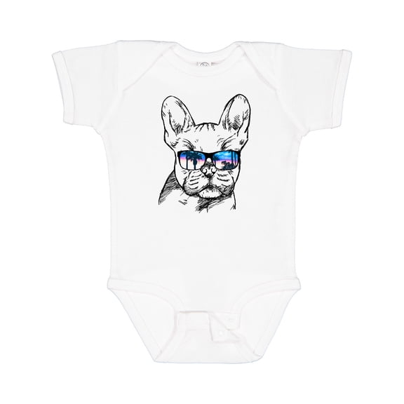 Inktastic French Bulldog Portrait with Sunglasses Boys or Girls Baby Bodysuit