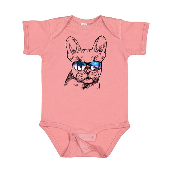 Inktastic French Bulldog Portrait with Sunglasses Boys or Girls Baby Bodysuit