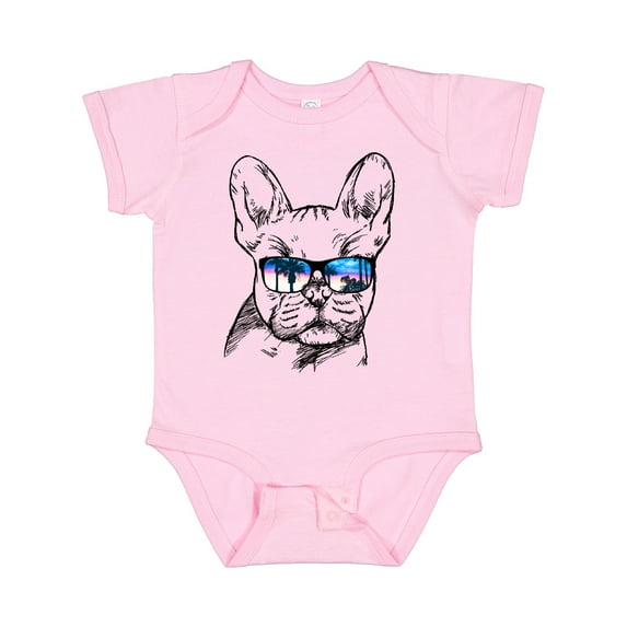 Inktastic French Bulldog Portrait with Sunglasses Boys or Girls Baby Bodysuit