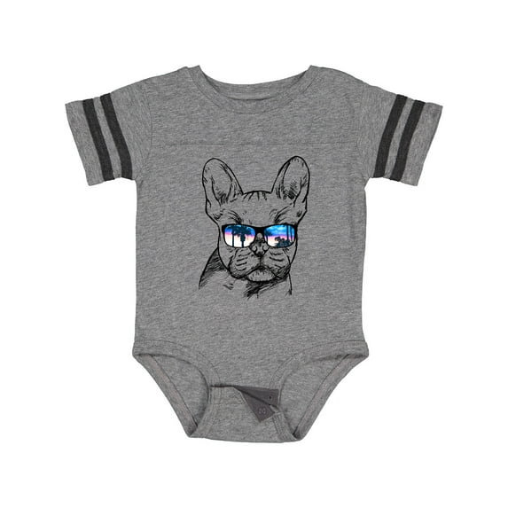 Inktastic French Bulldog Portrait with Sunglasses Boys or Girls Baby Bodysuit