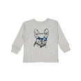 thumbnail image 1 of Inktastic French Bulldog Portrait with Sunglasses Boys or Girls Long Sleeve Toddler T-Shirt, 1 of 5