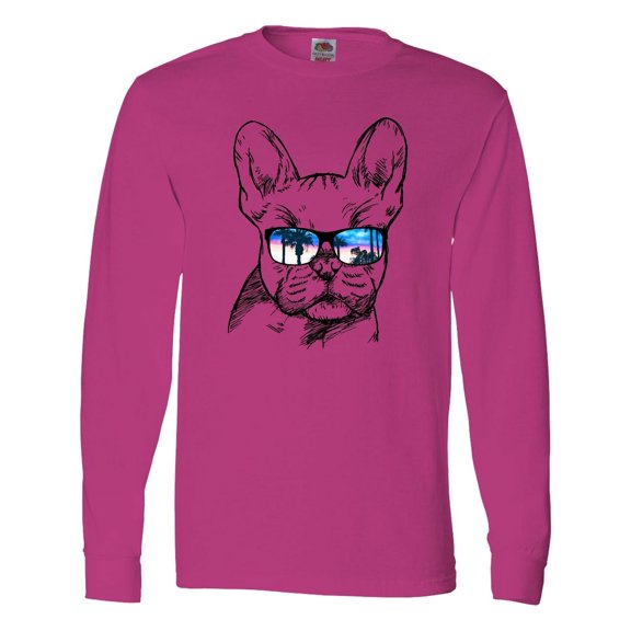 Inktastic French Bulldog Portrait with Sunglasses Long Sleeve T-Shirt