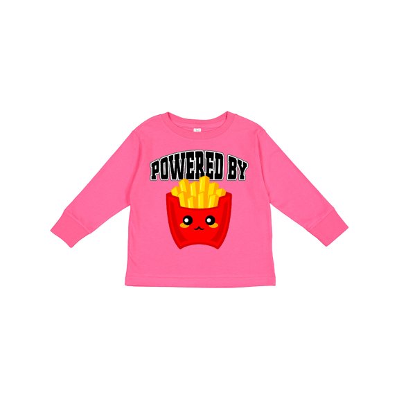 Inktastic French Fries Powered by Fries Boys or Girls Long Sleeve Toddler T-Shirt