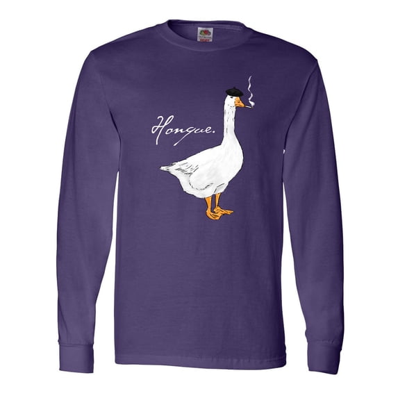 Inktastic French Goose Says Honque Long Sleeve T-Shirt