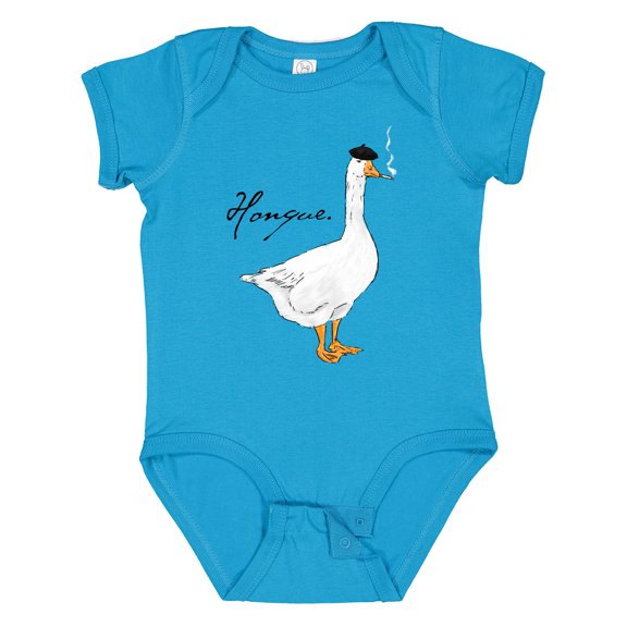 Inktastic French Goose Says Honque Boys or Girls Baby Bodysuit