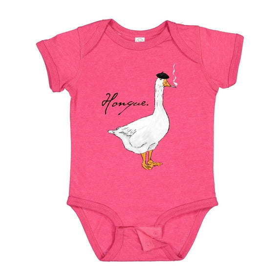 Inktastic French Goose Says Honque Boys or Girls Baby Bodysuit