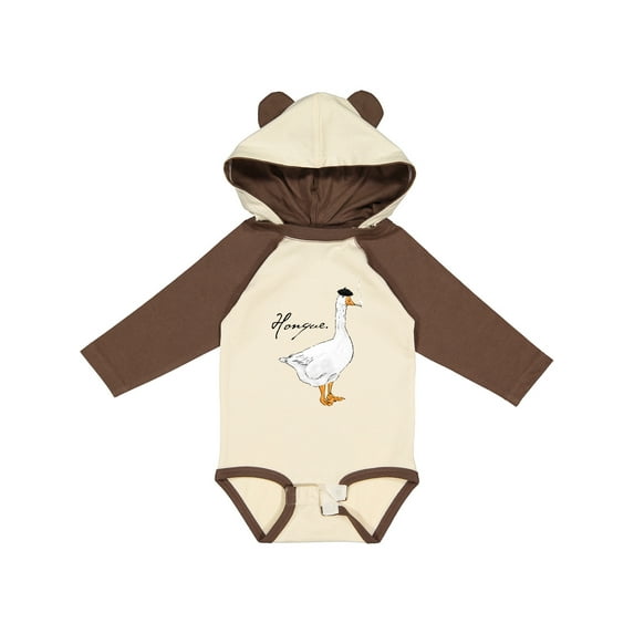 Inktastic French Goose says Honque Boys or Girls Long Sleeve Baby Bodysuit