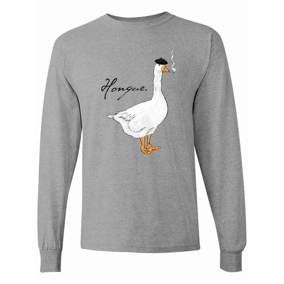 Inktastic French Goose Says Honque Long Sleeve T-Shirt