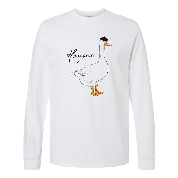 Inktastic French Goose Says Honque Long Sleeve T-Shirt