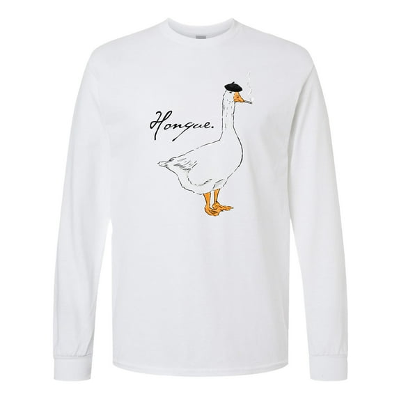 Inktastic French Goose Says Honque Long Sleeve T-Shirt