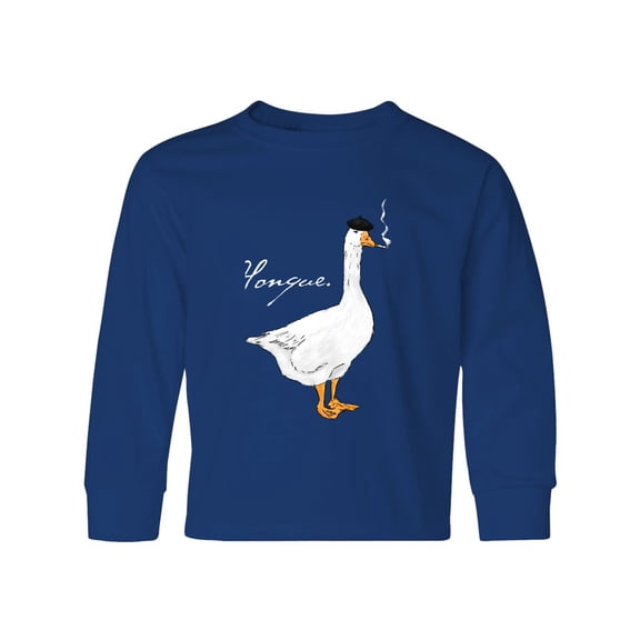 Inktastic French Goose says Honque Long Sleeve Youth T-Shirt
