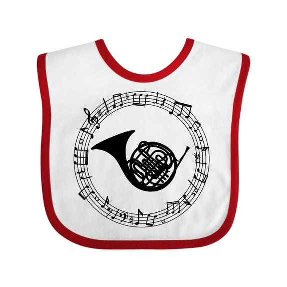 Inktastic French Horn Music Boys or Girls Baby Bib