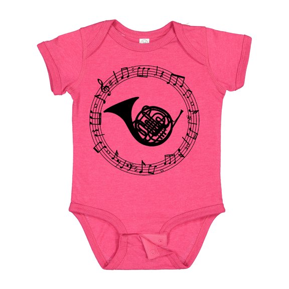 Inktastic French Horn Music Boys or Girls Baby Bodysuit
