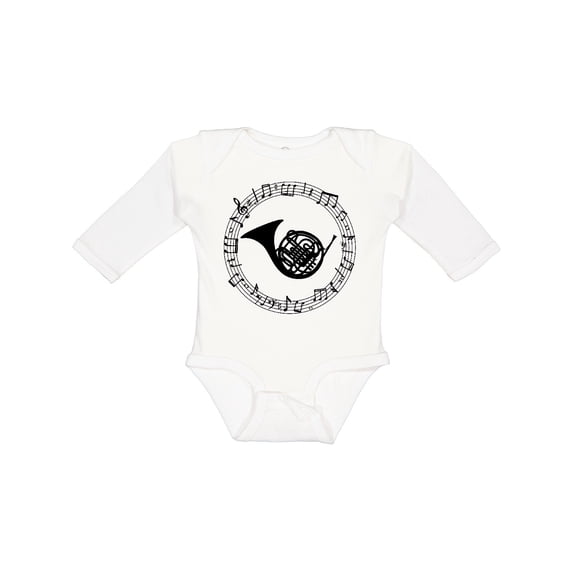 Inktastic French Horn Music Boys or Girls Long Sleeve Baby Bodysuit