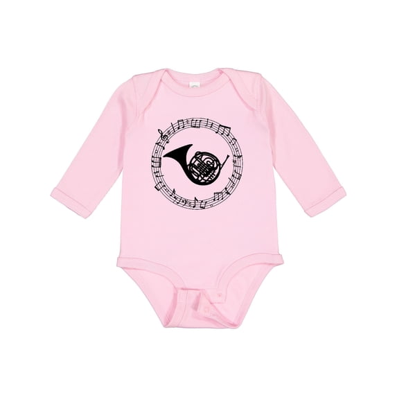 Inktastic French Horn Music Boys or Girls Long Sleeve Baby Bodysuit