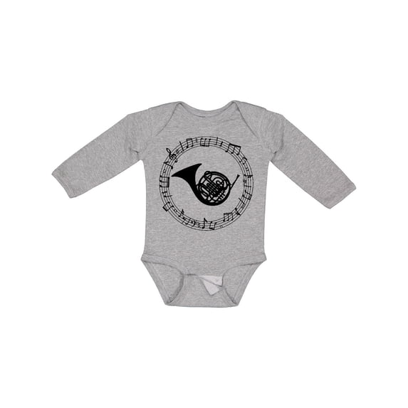 Inktastic French Horn Music Boys or Girls Long Sleeve Baby Bodysuit