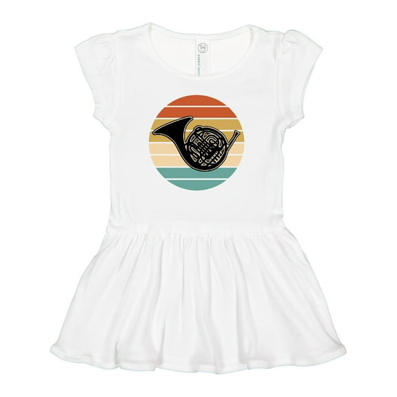 Inktastic French Horn Retro Music Gift Girls Baby Dress