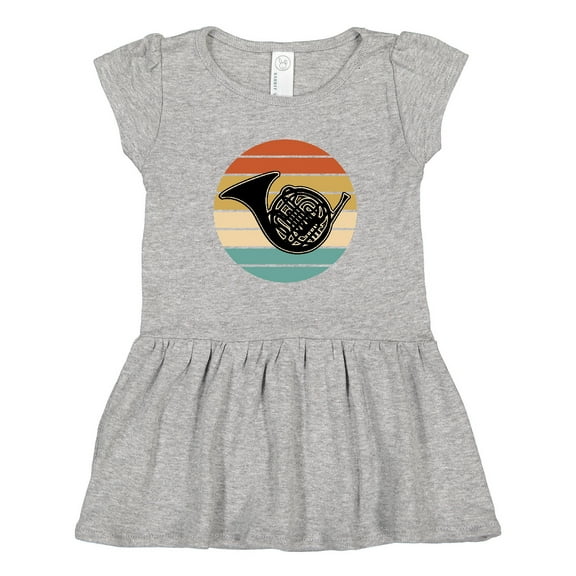 Inktastic French Horn Retro Music Gift Girls Toddler Dress