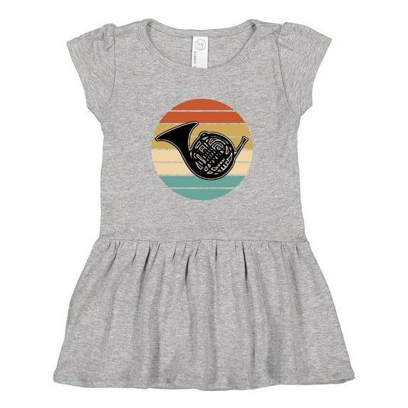 Inktastic French Horn Retro Music Gift Girls Toddler Dress