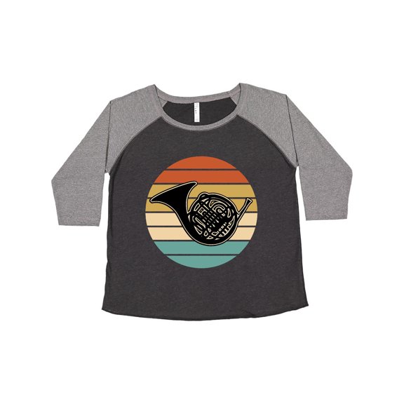 Inktastic French Horn Retro Music Gift Women's Plus Size T-Shirt