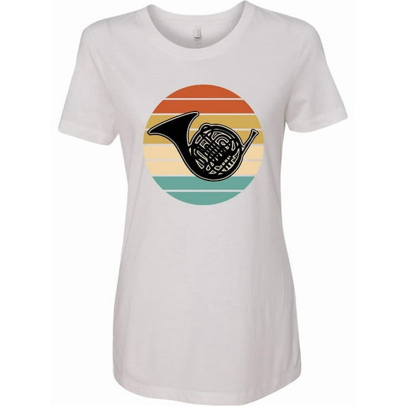 Inktastic French Horn Retro Music Sunset Women's T-Shirt