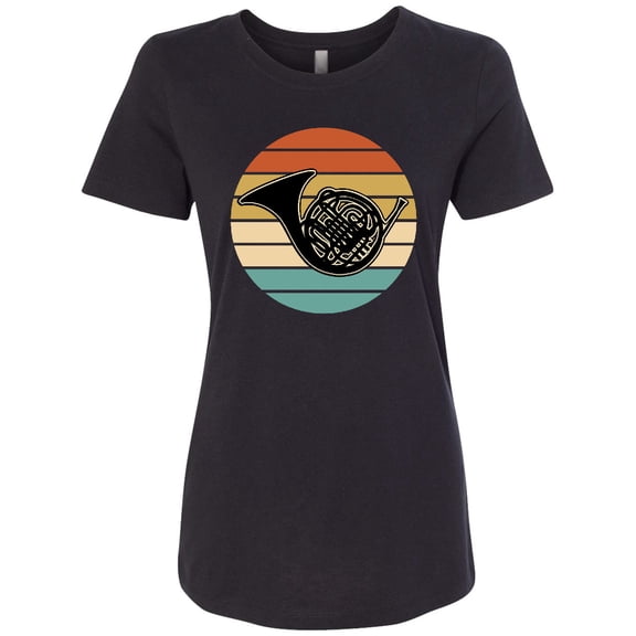 Inktastic French Horn Retro Music Sunset Women's T-Shirt