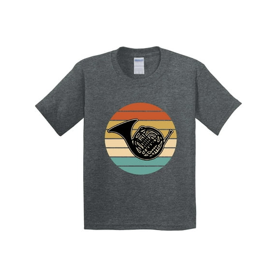Inktastic French Horn Retro Music Sunset Youth T-Shirt