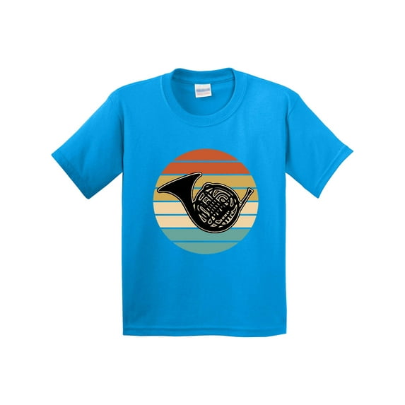 Inktastic French Horn Retro Music Sunset Youth T-Shirt