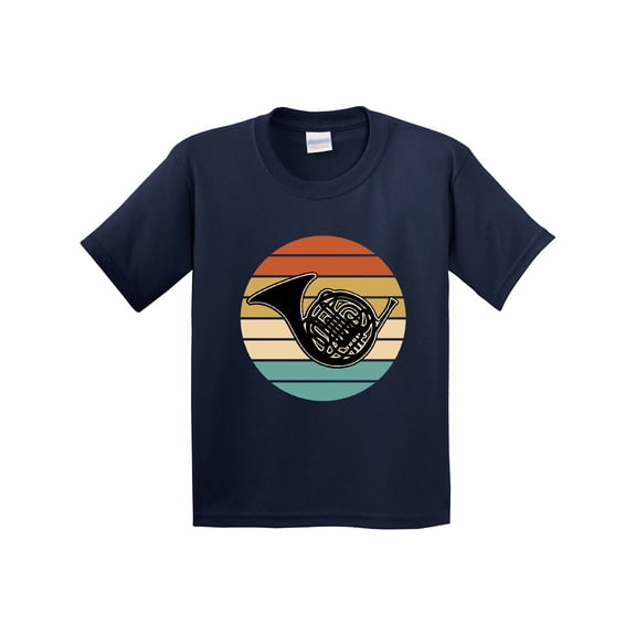 Inktastic French Horn Retro Music Sunset Youth T-Shirt