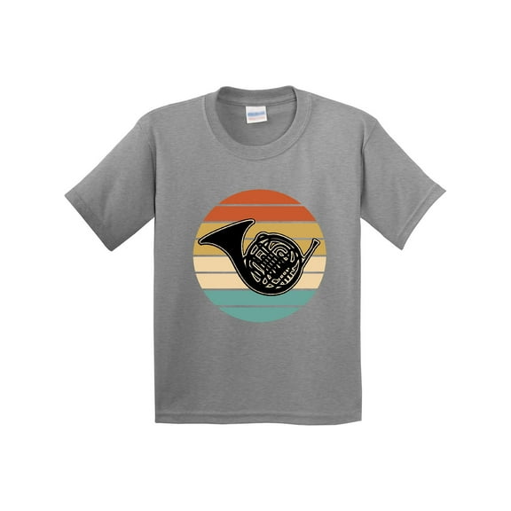 Inktastic French Horn Retro Music Sunset Youth T-Shirt