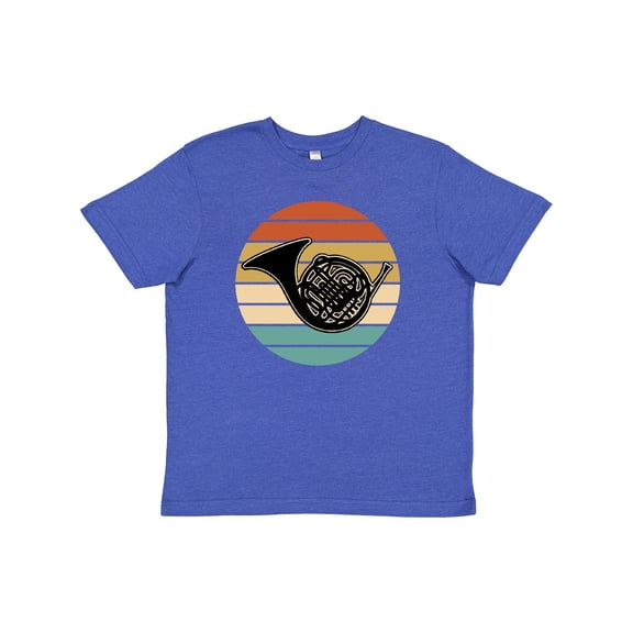 Inktastic French Horn Retro Music Sunset Youth T-Shirt