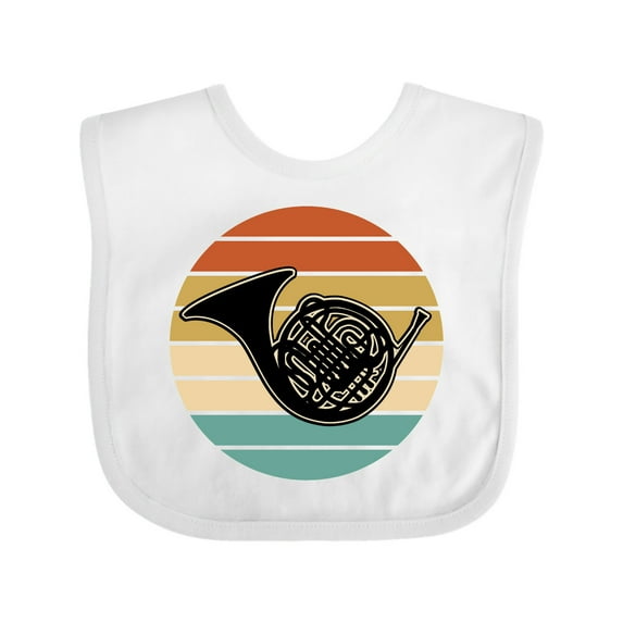 Inktastic French Horn Retro Music Sunset Boys or Girls Baby Bib