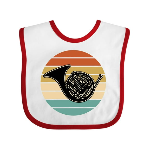 Inktastic French Horn Retro Music Sunset Boys or Girls Baby Bib
