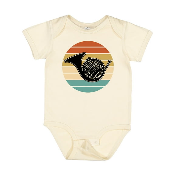 Inktastic French Horn Retro Music Sunset Boys or Girls Baby Bodysuit