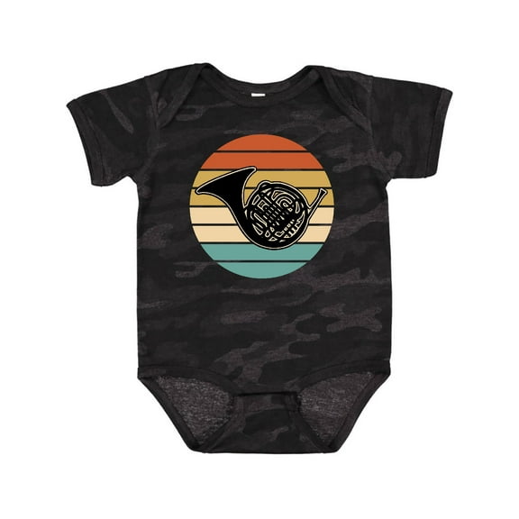 Inktastic French Horn Retro Music Sunset Boys or Girls Baby Bodysuit