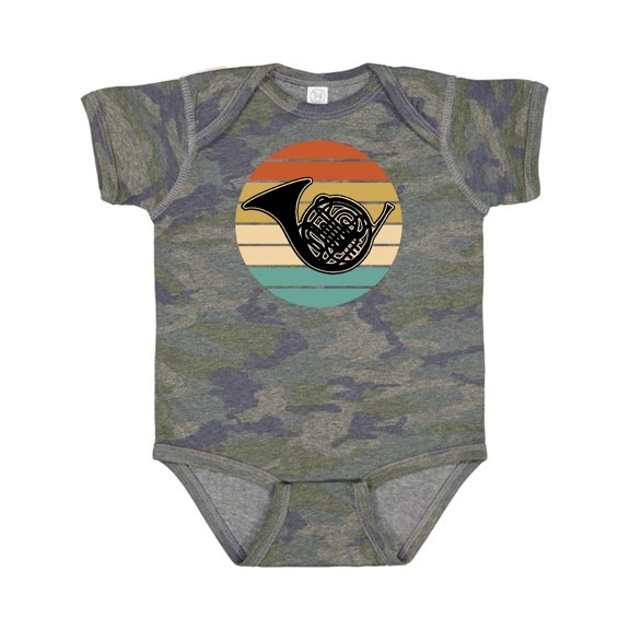 Inktastic French Horn Retro Music Sunset Boys or Girls Baby Bodysuit