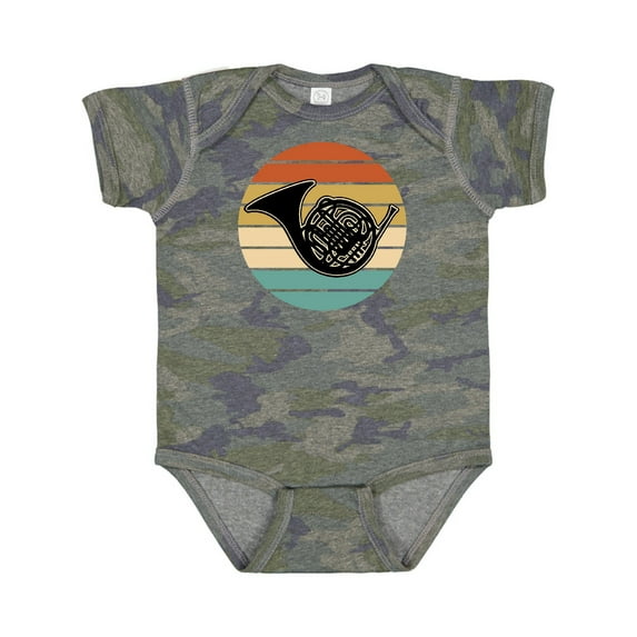 Inktastic French Horn Retro Music Sunset Boys or Girls Baby Bodysuit