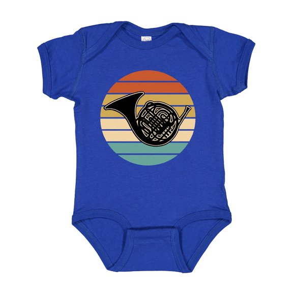 Inktastic French Horn Retro Music Sunset Boys or Girls Baby Bodysuit