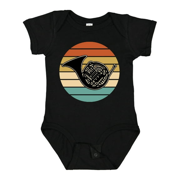 Inktastic French Horn Retro Music Sunset Boys or Girls Baby Bodysuit