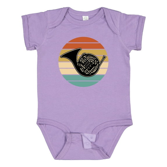 Inktastic French Horn Retro Music Sunset Boys or Girls Baby Bodysuit