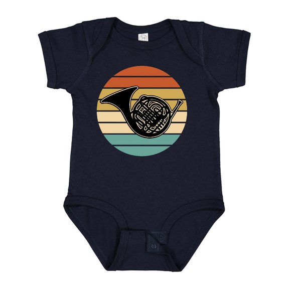 Inktastic French Horn Retro Music Sunset Boys or Girls Baby Bodysuit