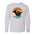 thumbnail image 1 of Inktastic French Horn Retro Music Sunset Long Sleeve Youth T-Shirt, 1 of 5