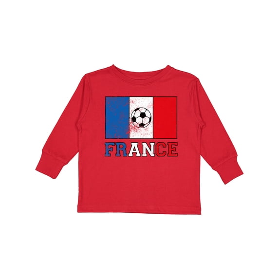 Inktastic French Soccer Boys or Girls Long Sleeve Toddler T-Shirt