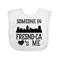 Inktastic Fresno California Someone Loves Me Skyline Boys or Girls Baby Bib