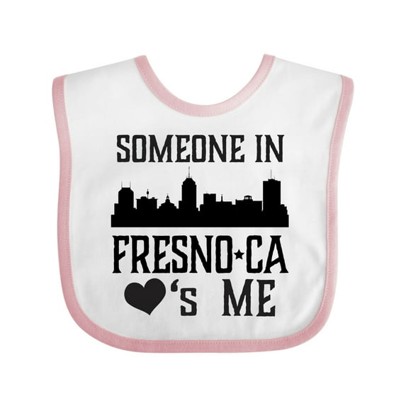 Inktastic Fresno California Someone Loves Me Skyline Boys or Girls Baby Bib