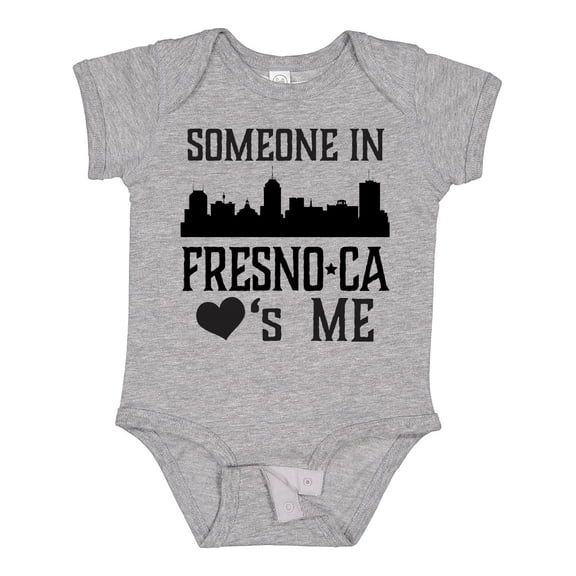 Inktastic Fresno California Someone Loves Me Skyline Boys or Girls Baby Bodysuit
